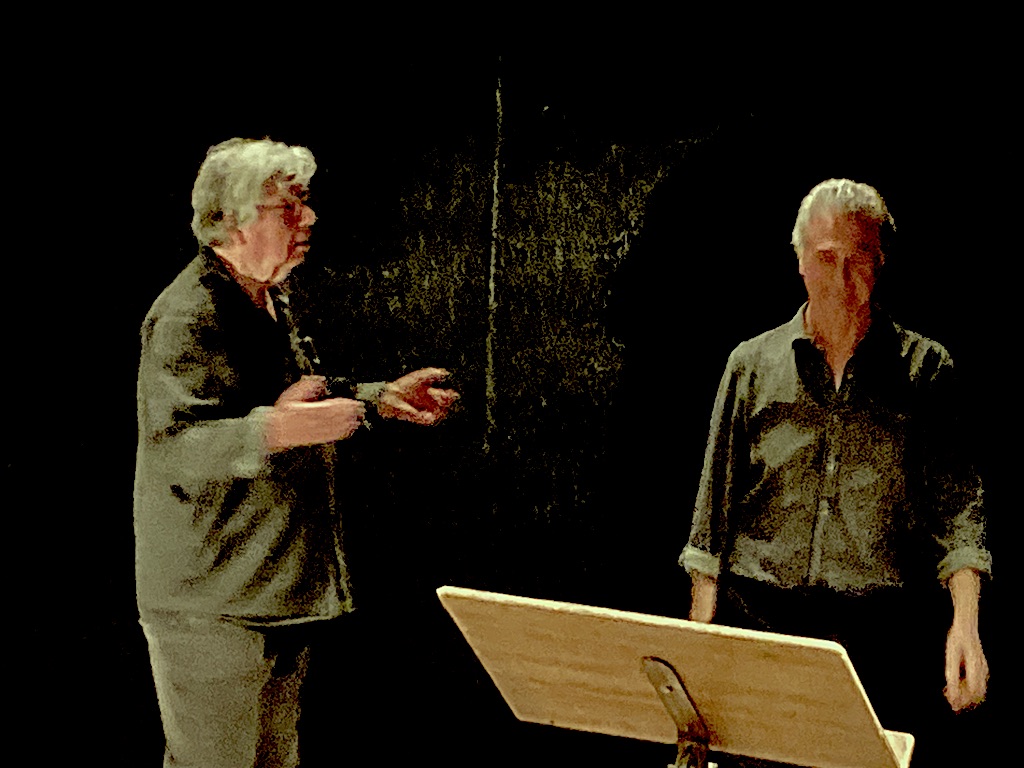 Alain Simon et Alex Grillo/ Le dos de la langue (Poésie courbe)/ Théâtre des Ateliers © M.C.