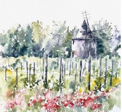 portrait par Helen Barenton _ Regards croisés sur l'aquarelle © Pétra Wauters