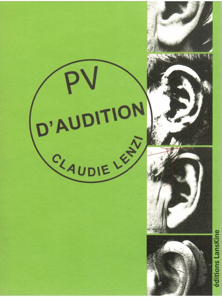 PV d'audition, éditions LansKIne, Claudie Lenzi